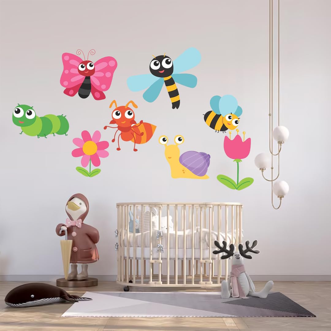 StickMe 'Decorative Flowers Insects - Baby - Kids - Nursery Pre
